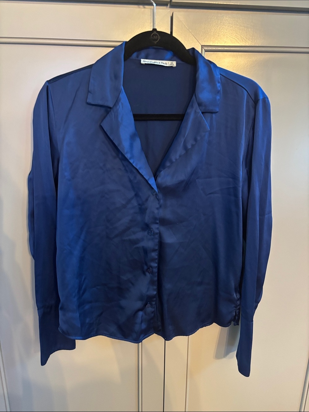Abercrombie & Fitch silky Women’s Top in Royal Blue XS Y2K